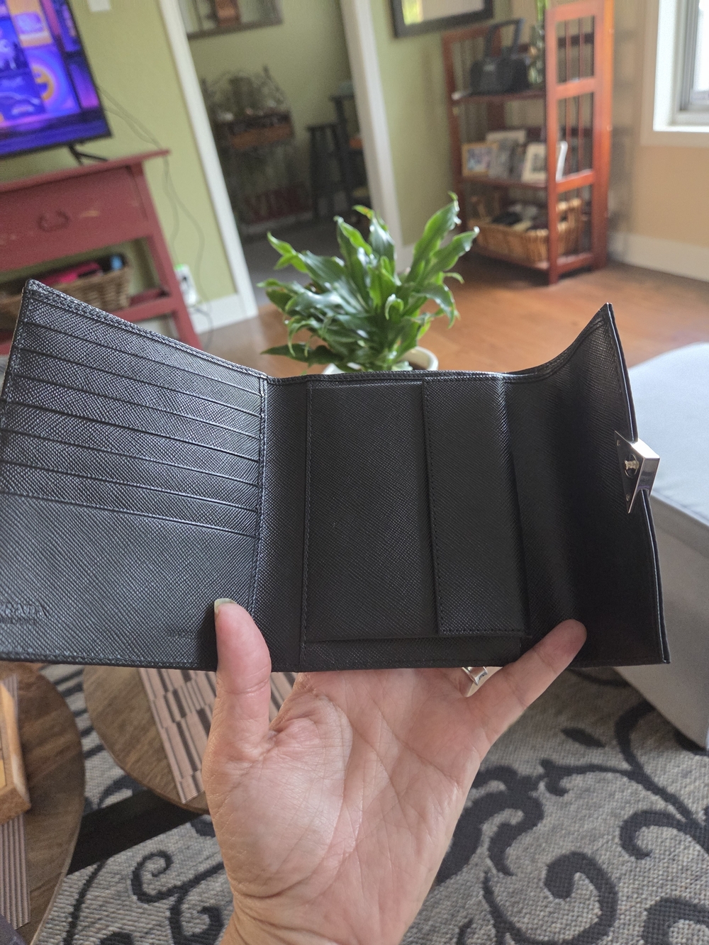 Prada Black Nylon/Saffiano Leather Wallet - Picture 3 of 6